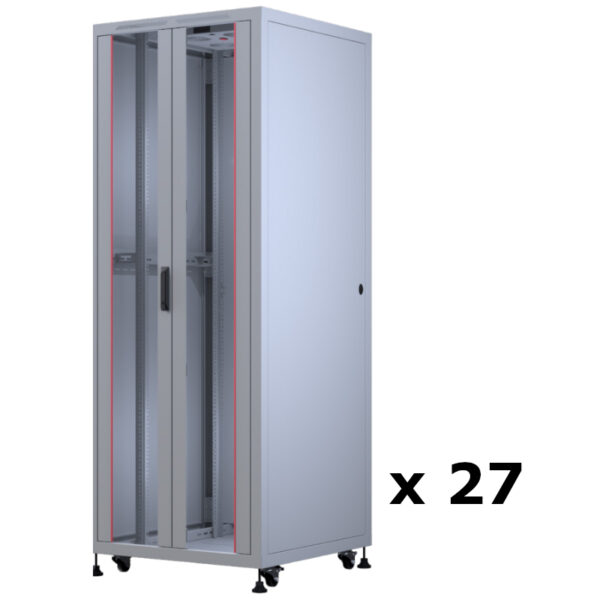 Upcom, 27 unidades, Armario autoportante Oxoline de 19", gris, rack para servidores de interior, 800x800