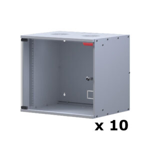 10 x Upcom SOHO armário de parede interior cinzento, para instalação na parede