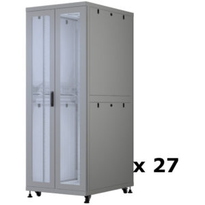 Upcom, Armário de servidor 19" Armário de pé livre, cinzento, rack de servidor interior, 800x1000, 27 pcs,
