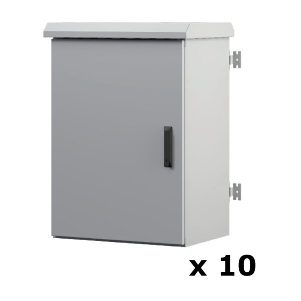 Upcom 10 pcs outdoor rack cabinet for wall installation, single layer IP66, 600x450
