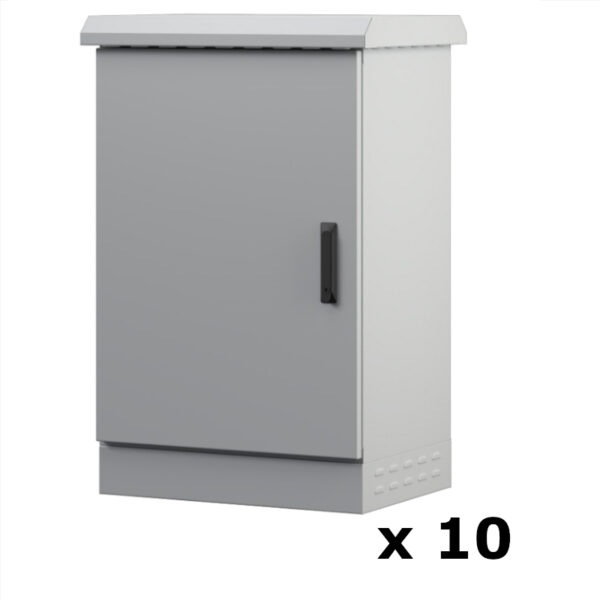 Upcom 10 pcs outdoor rack cabinet for ground installation, double layer IP66, 600x450