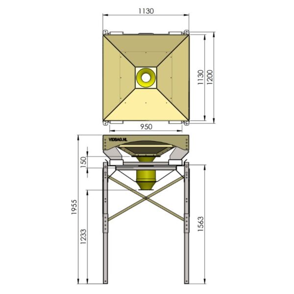 modulo Pallet Funnel Big Bag stație de descărcare măsurători