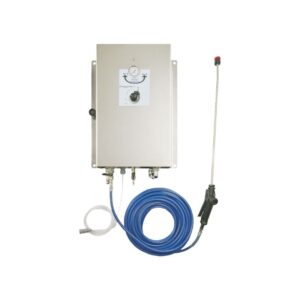 50123 Ompi: schiumatore e spruzzatore pneumatico per detergente per autolavaggio, acciaio inossidabile AISI 304, da parete.