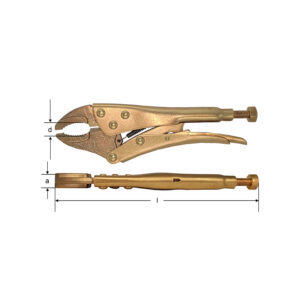 Locking pliers with wide jaws AlBz
