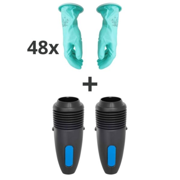 Комплект GloVac с 48 парами перчаток 0,4 мм и набором Vacuumizer