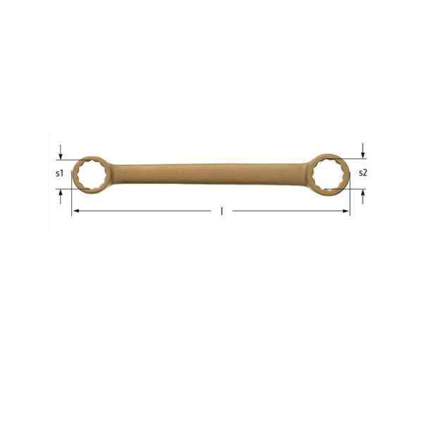 Double end box wrench flat BeCu DIN837