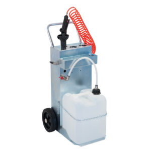 Ompi Pulverizador de pressão móvel para detergente em carrinho de duas rodas com suporte para latas de plástico