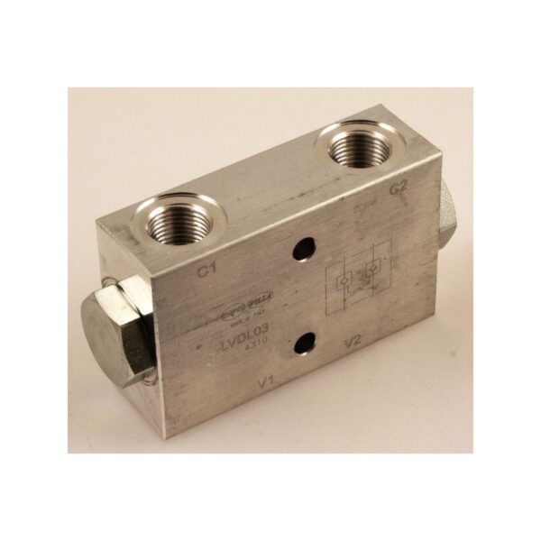 Dual pilot check valve, 35 LPM, 38 BSP