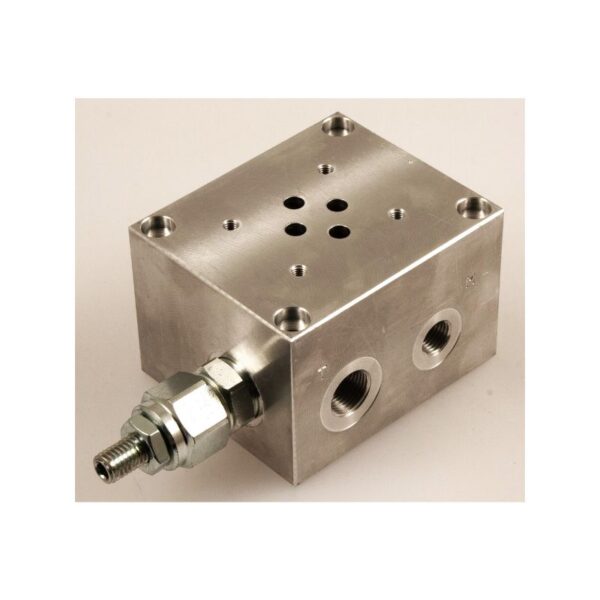 Anschlussplatte Cetop 3 (NG6) mit Druckbegrenzungsventil, 35 LPM, 40-210 BAR, Aluminiumverteiler