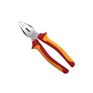 WEDO Pince combinée isolée VDE 1000V, acier Cr-V durable, design ergonomique pour des travaux électriques en toute sécurité.