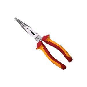 WEDO Alicate de bico longo isolado VDE 1000V em aço Cr-V, concebido para precisão e segurança nos trabalhos eléctricos.