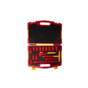 WEDO Jogo de chaves de caixa isoladas VDE 1000V 3/8" 16 pcs para manutenção eléctrica segura e trabalho de precisão.