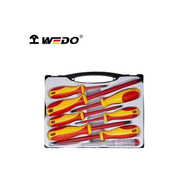 O conjunto de chaves de fendas isoladas de alta qualidade WEDO VDE 1000V IN544D-8 garante segurança e durabilidade para uso profissional.