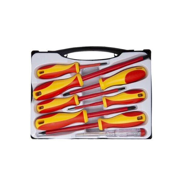 WEDO Conjunto de chaves de fendas com isolamento VDE 1000V, 8 peças, seguro para trabalhos eléctricos, certificado para proteção contra alta tensão.