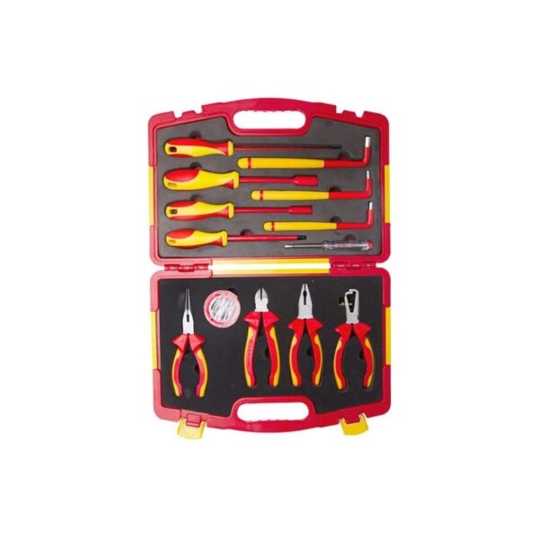 WEDO VDE 1000V Yalıtımlı alet seti, 13 parça, güvenli elektrik işleri için, tel sıyırıcılar, pense, tornavidalar ve daha fazlasını içerir.