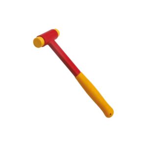 WEDO Martelo de borracha isolado VDE 1000V, martelo durável para utilização segura em trabalhos eléctricos e de construção.