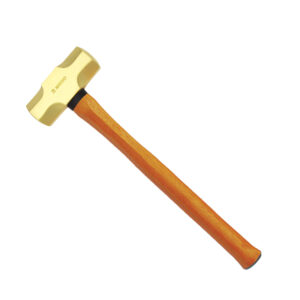 Mazza in ottone WEDO con manico in legno, design ergonomico, strumento professionale, durevole, antiscintilla, uso sicuro.