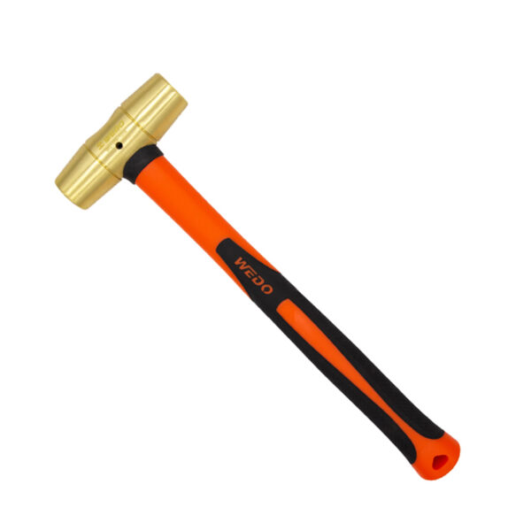 WEDO brass hammer with fiberglass handle, ideal for precision tasks, durable and compliant with industry standards.