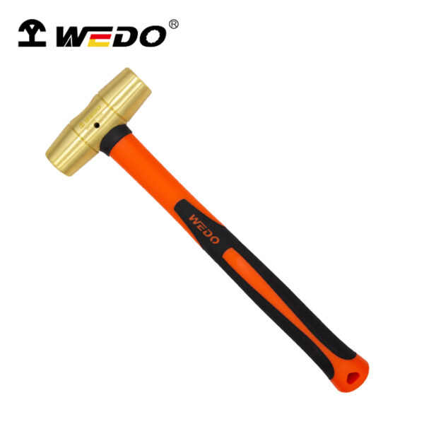 High-quality WEDO brass hammer with fiberglass handle ensures precision, durability, and comfort for professional use.