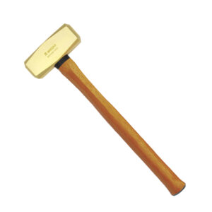 Mazza in ottone WEDO, tipo tedesco, con testa in ottone resistente e manico ergonomico in legno per uso professionale.