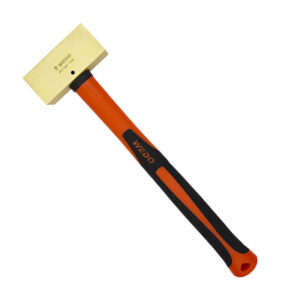 Martello a doppia faccia in ottone WEDO con manico in fibra di vetro, strumento professionale per precisione e durata, design ergonomico.