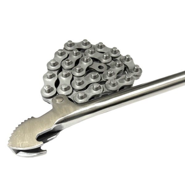 Chave de corrente WEDO feita de aço inoxidável 304 durável, garantindo força e resistência à corrosão para uso profissional.