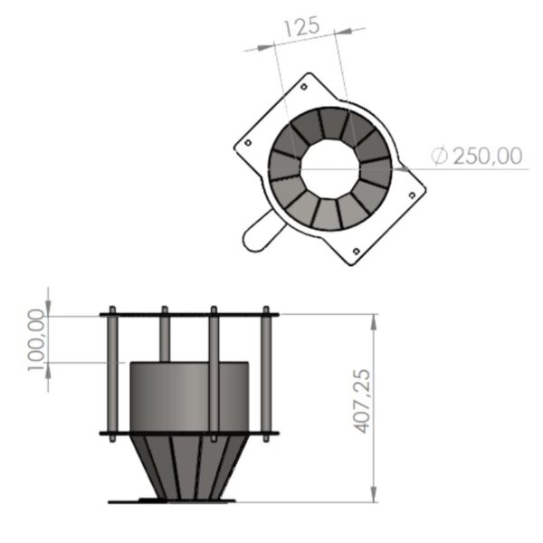 Vidbag Válvula dosificadora y embudo para Modulo big bag estación de descarga de acero inoxidable