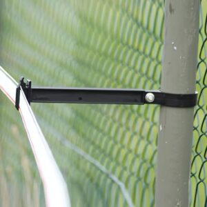 Isolatore sfalsato da 25 cm per nastro elettrico su palo di recinzione rotondo Ø 60 mm