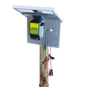 Koltec PG200 Solarzaun-Energieset mit 20W-Panel und Stahlmontageplatte