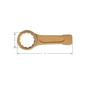 AMPCO non-sparking striking box wrench, 12-point ring wrench, ideal for hazardous environments and sensitive equipment.
