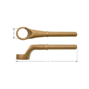 AMPCO non-sparking box and ring wrenches for safe use in explosive environments, made from durable BeCu alloys.