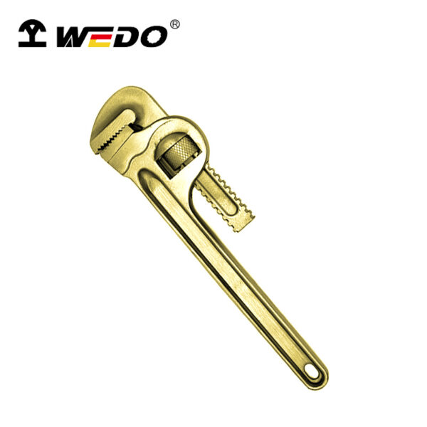 Llave para tubos WEDO: Bronce de aluminio de alta calidad, antichispas, con certificación BAM ATEX para seguridad y durabilidad profesionales.