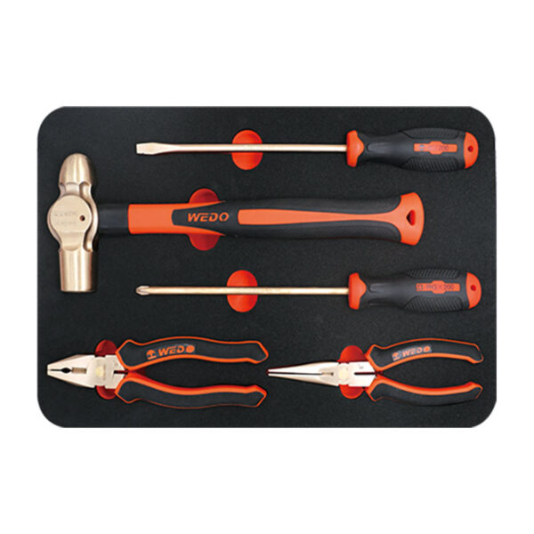 Jeu d’outils anti-étincelles WEDO, 15 pièces, certifié BAM ATEX, bronze d’aluminium de qualité supérieure, assure la sécurité et la durabilité.