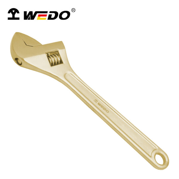 Clé à molette WEDO de haute qualité, bronze d’aluminium, anti-étincelles, certifiée BAM ATEX, durable et légère.