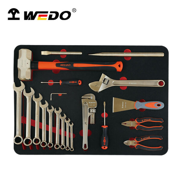 WEDO 20 pcs conjunto de ferramentas sem faísca, certificado BAM ATEX, bronze de alumínio, ideal para indústrias petroquímicas e de mineração.