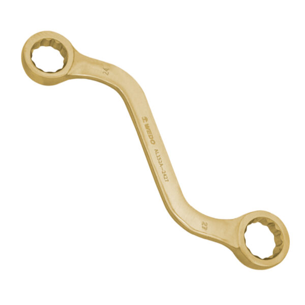WEDO Llave de caja de doble extremo, tipo S, aluminio bronce, antichispa, certificación BAM ATEX, herramienta profesional