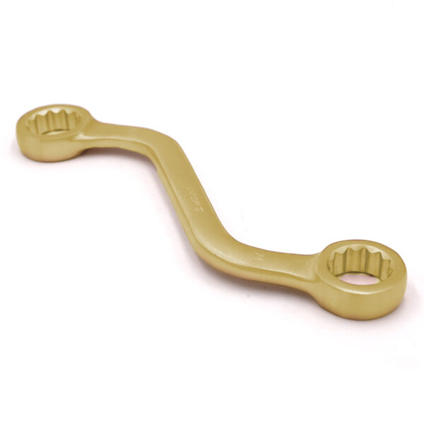 Llave de caja de doble extremo WEDO hecha de bronce de aluminio duradero, lo que garantiza resistencia y seguridad sin chispas para los profesionales.