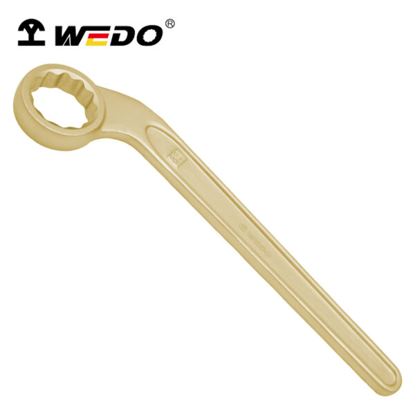 Llave de bronce de aluminio WEDO, antichispas, certificación BAM ATEX, curva de 45 grados, calidad premium para profesionales.