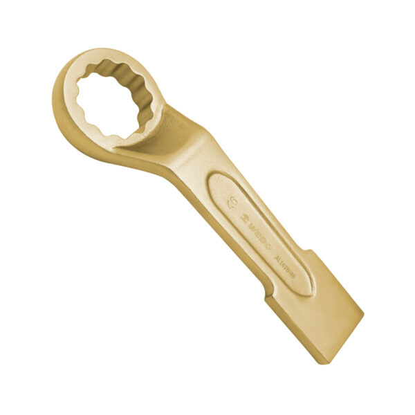 Cheie cu cutie de lovire din bronz din aluminiu anti-scânteie WEDO, cheie cu inel offset, certificată BAM ATEX pentru utilizare în siguranță.