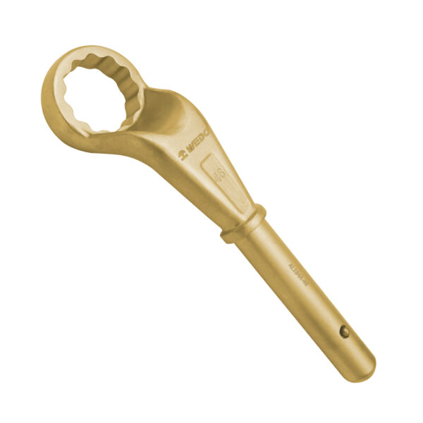WEDO Ringschlüssel, Aluminiumbronze, funkenfrei, BAM ATEX zertifiziert, ergonomisch, korrosionsbeständig, professionelles Werkzeug.