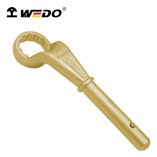 Premium WEDO Ringschlüssel aus Aluminiumbronze, funkenfrei, BAM ATEX-zertifiziert, langlebig und korrosionsbeständig.