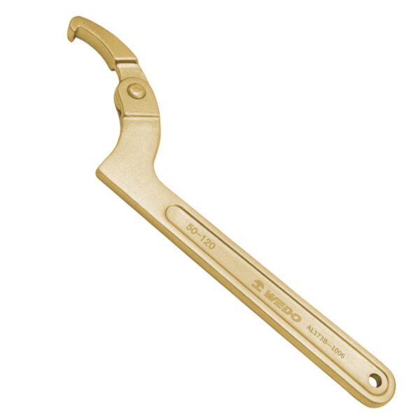 Chave de gancho ajustável WEDO, bronze de alumínio, sem faísca, certificação BAM ATEX, ferramenta profissional para segurança.