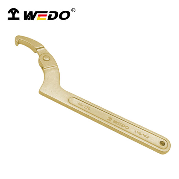 Chave de gancho ajustável WEDO de alta qualidade, bronze de alumínio, sem faísca, certificada BAM ATEX para uso profissional.
