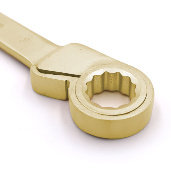 Alüminyum Bronz WEDO Cırcır Anahtarı, ergonomik tasarımı ile patlayıcı ortamlarda güvenli ve hassas sabitleme sağlar.