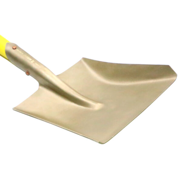 Pá manual WEDO Aluminum Bronze, sem faísca, ideal para uso seguro em ambientes explosivos, resistente à corrosão.