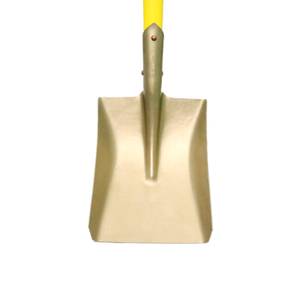 Pá manual feita de bronze de alumínio durável, garantindo segurança sem faíscas e resistência à corrosão para uso profissional.