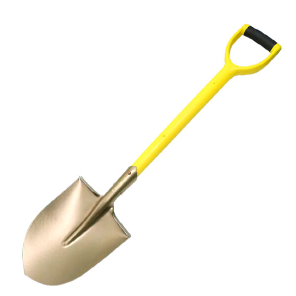 Lopată cu vârf rotund WEDO, aluminiu bronz, fără scântei, certificat BAM ATEX, ușor, ergonomic, instrument profesional.
