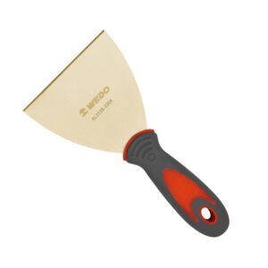 WEDO Putty Knife, Aluminum Bronze, non-sparking, BAM ATEX certified, corrosion-resistant, ergonomic handle.