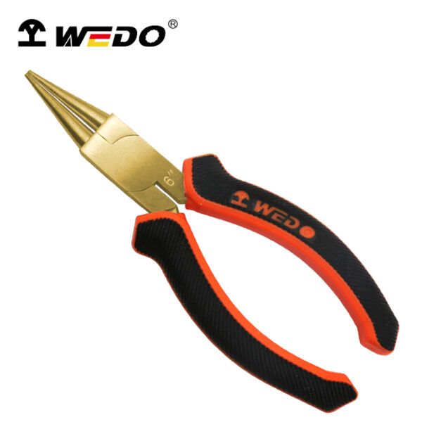 WEDO Round Nose Pliers: High-quality Aluminum Bronze, non-sparking, BAM ATEX certified for professional safety.