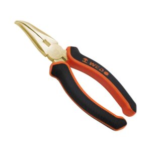 WEDO 45° Long Nose Pliers, Aluminum Bronze, Non-sparking, BAM ATEX Certified, Ideal for Explosive Environments